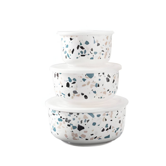 Metal Tupperware Set - 3 Pcs	